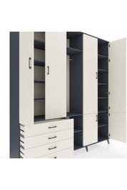 Hyperion Dolap 14 Raflı 4 Çekmeceli Tek Askılı 220x44x243 - S553M048V13B