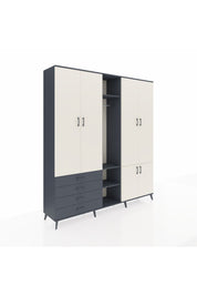 Hyperion Dolap 14 Raflı 4 Çekmeceli Tek Askılı 220x44x243 - S553M048V14B