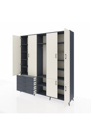 Hyperion Dolap 14 Raflı 4 Çekmeceli Tek Askılı 220x44x243 - S553M048V14B