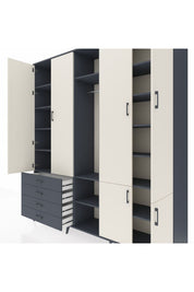 Hyperion Dolap 14 Raflı 4 Çekmeceli Tek Askılı 220x44x243 - S553M048V14B