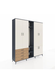 Hyperion Dolap 14 Raflı 4 Çekmeceli Tek Askılı 220x44x243 - S553M048V15B