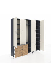 Hyperion Dolap 14 Raflı 4 Çekmeceli Tek Askılı 220x44x243 - S553M048V15B