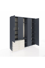 Hyperion Dolap 14 Raflı 4 Çekmeceli Tek Askılı 220x44x243 - S553M048V16B