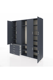 Hyperion Dolap 14 Raflı 4 Çekmeceli Tek Askılı 220x44x243 - S553M048V17B