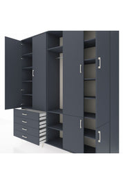 Hyperion Dolap 14 Raflı 4 Çekmeceli Tek Askılı 220x44x243 - S553M048V17B