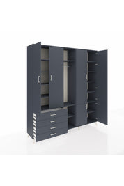 Hyperion Dolap 14 Raflı 4 Çekmeceli Tek Askılı 220x44x243 - S553M048V17B