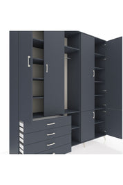 Hyperion Dolap 14 Raflı 4 Çekmeceli Tek Askılı 220x44x243 - S553M048V17B