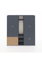 Hyperion Dolap 14 Raflı 4 Çekmeceli Tek Askılı 220x44x243 - S553M048V18B