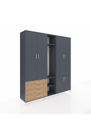 Hyperion Dolap 14 Raflı 4 Çekmeceli Tek Askılı 220x44x243 - S553M048V18B