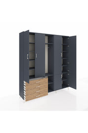 Hyperion Dolap 14 Raflı 4 Çekmeceli Tek Askılı 220x44x243 - S553M048V18B