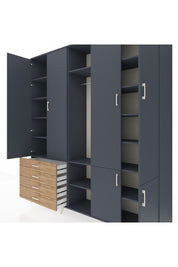 Hyperion Dolap 14 Raflı 4 Çekmeceli Tek Askılı 220x44x243 - S553M048V18B