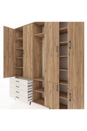 Hyperion Dolap 14 Raflı 4 Çekmeceli Tek Askılı 220x44x243 - S553M048V19B