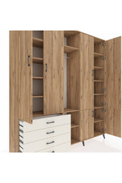 Hyperion Dolap 14 Raflı 4 Çekmeceli Tek Askılı 220x44x243 - S553M048V19B