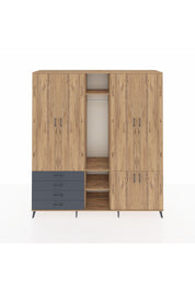 Hyperion Dolap 14 Raflı 4 Çekmeceli Tek Askılı 220x44x243 - S553M048V20B