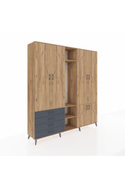 Hyperion Dolap 14 Raflı 4 Çekmeceli Tek Askılı 220x44x243 - S553M048V20B