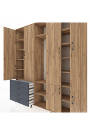 Hyperion Dolap 14 Raflı 4 Çekmeceli Tek Askılı 220x44x243 - S553M048V20B