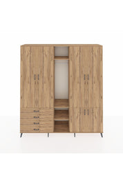 Hyperion Dolap 14 Raflı 4 Çekmeceli Tek Askılı 220x44x243 - S553M048V21B