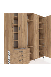 Hyperion Dolap 14 Raflı 4 Çekmeceli Tek Askılı 220x44x243 - S553M048V21B