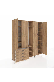 Hyperion Dolap 14 Raflı 4 Çekmeceli Tek Askılı 220x44x243 - S553M048V21B