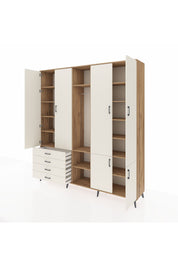 Hyperion Dolap 14 Raflı 4 Çekmeceli Tek Askılı 220x44x243 - S553M048V22B