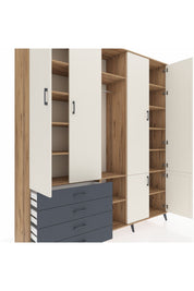 Hyperion Dolap 14 Raflı 4 Çekmeceli Tek Askılı 220x44x243 - S553M048V23B