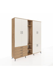 Hyperion Dolap 14 Raflı 4 Çekmeceli Tek Askılı 220x44x243 - S553M048V24B