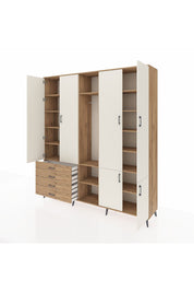 Hyperion Dolap 14 Raflı 4 Çekmeceli Tek Askılı 220x44x243 - S553M048V24B