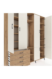 Hyperion Dolap 14 Raflı 4 Çekmeceli Tek Askılı 220x44x243 - S553M048V24B