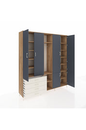 Hyperion Dolap 14 Raflı 4 Çekmeceli Tek Askılı 220x44x243 - S553M048V25B