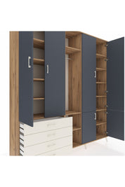 Hyperion Dolap 14 Raflı 4 Çekmeceli Tek Askılı 220x44x243 - S553M048V25B