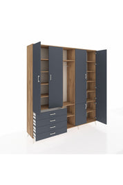 Hyperion Dolap 14 Raflı 4 Çekmeceli Tek Askılı 220x44x243 - S553M048V26B