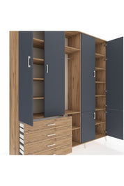 Hyperion Dolap 14 Raflı 4 Çekmeceli Tek Askılı 220x44x243 - S553M048V27B