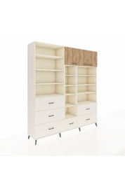 Hyperion Dolap 17 Raflı 6 Çekmeceli 3 Kapaklı 220x44x243 Aytaşı-Çam/Aytaşı
