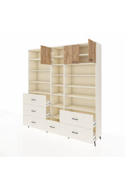 Hyperion Dolap 17 Raflı 6 Çekmeceli 3 Kapaklı 220x44x243 Aytaşı-Çam/Aytaşı