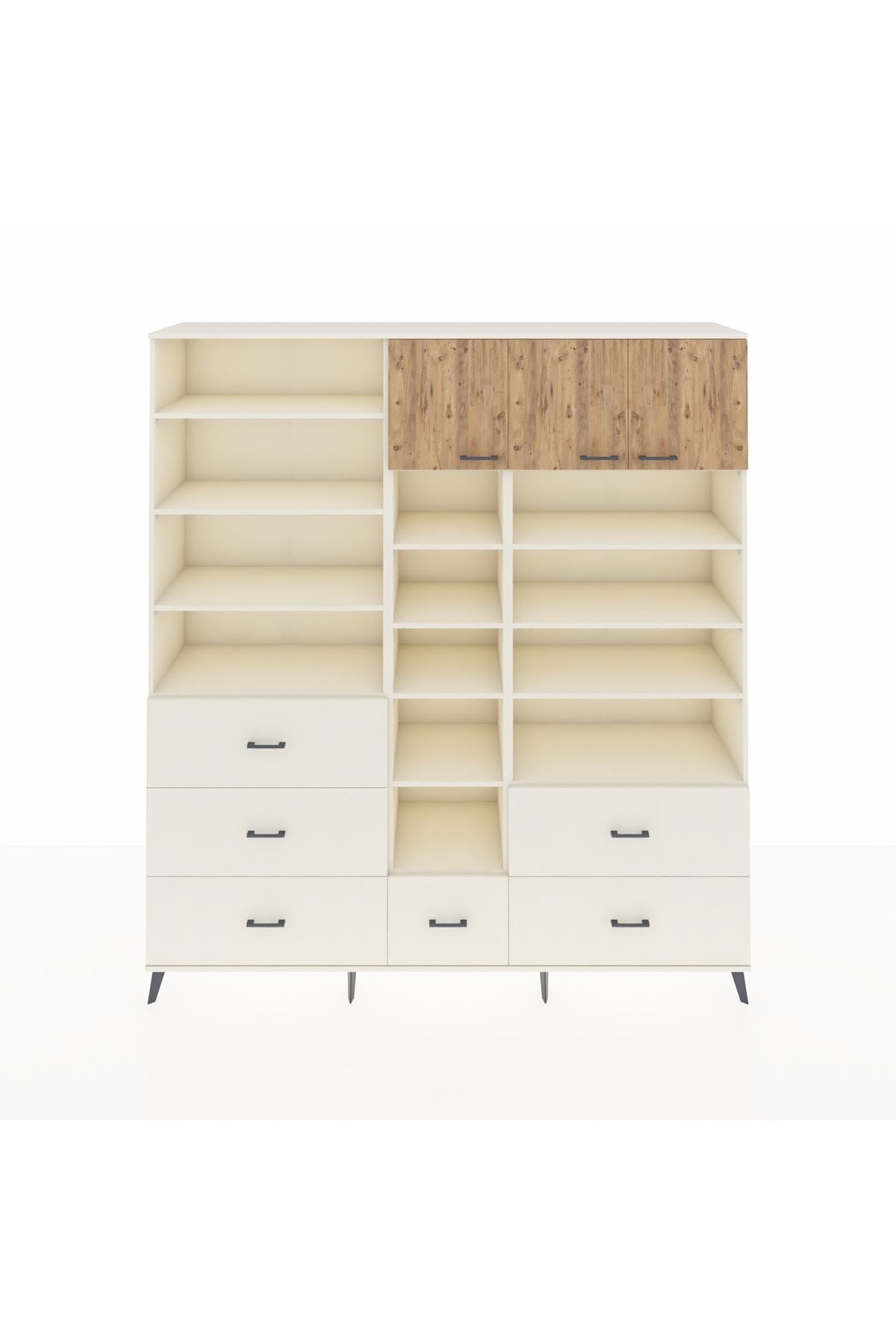 Hyperion Dolap 17 Raflı 6 Çekmeceli 3 Kapaklı 220x44x243 Aytaşı-Çam/Aytaşı