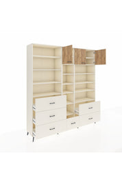 Hyperion Dolap 17 Raflı 6 Çekmeceli 3 Kapaklı 220x44x243 Aytaşı-Çam/Aytaşı