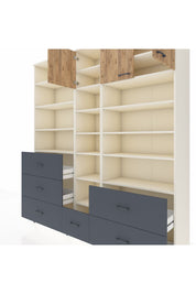 Hyperion Dolap 17 Raflı 6 Çekmeceli 3 Kapaklı 220x44x243 Aytaşı-Çam/Antrasit