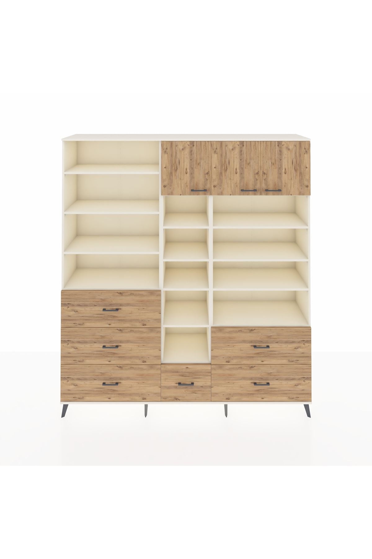 Hyperion Dolap 17 Raflı 6 Çekmeceli 3 Kapaklı 220x44x243 Aytaşı-Çam/Çam