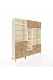 Hyperion Dolap 17 Raflı 6 Çekmeceli 3 Kapaklı 220x44x243 Aytaşı-Çam/Çam