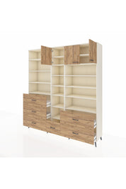 Hyperion Dolap 17 Raflı 6 Çekmeceli 3 Kapaklı 220x44x243 Aytaşı-Çam/Çam
