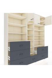 Hyperion Dolap 17 Raflı 6 Çekmeceli 3 Kapaklı 220x44x243 Aytaşı-Aytaşı/Antrasit