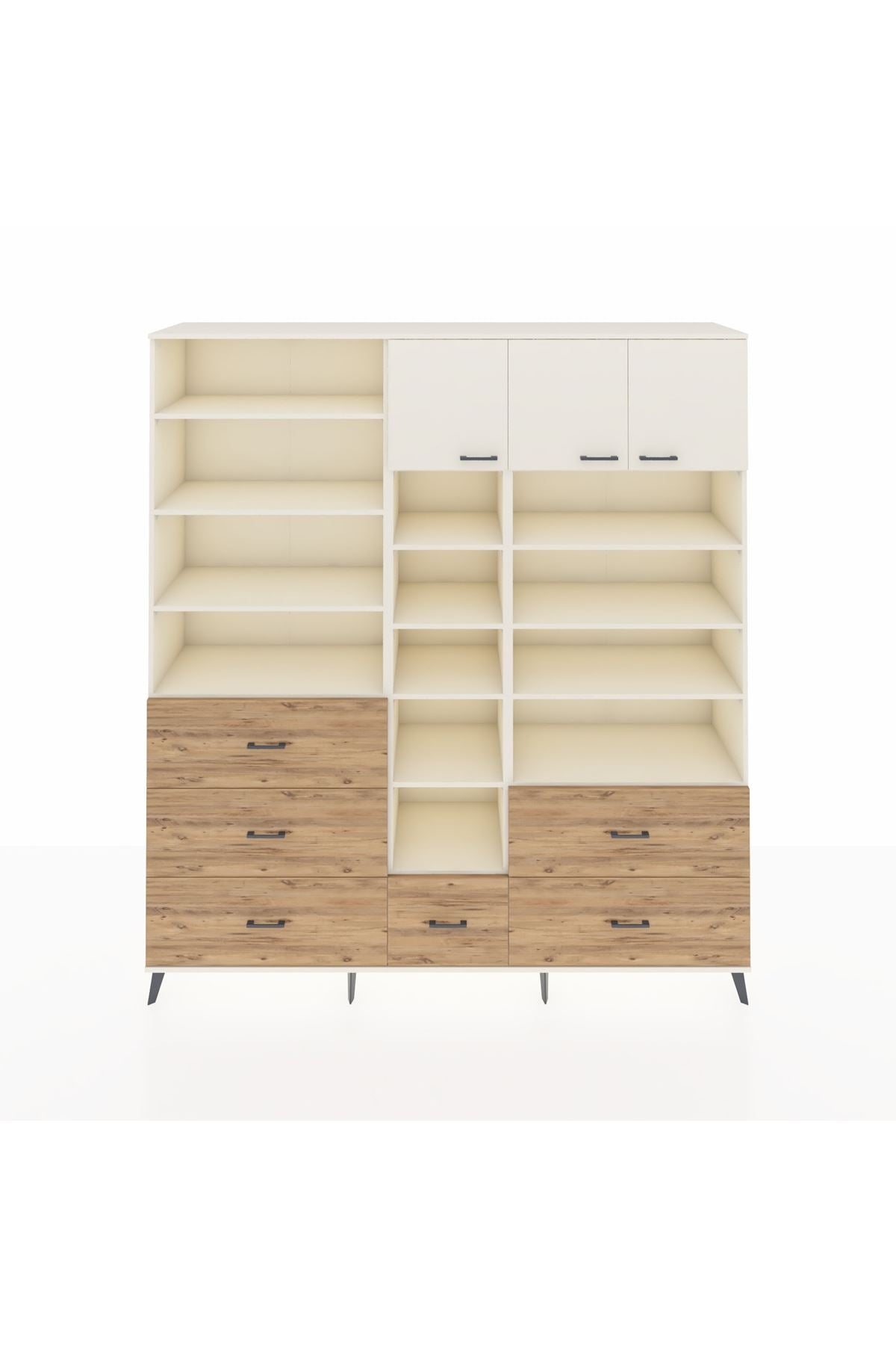 Hyperion Dolap 17 Raflı 6 Çekmeceli 3 Kapaklı 220x44x243 Aytaşı-Aytaşı/Çam