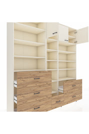 Hyperion Dolap 17 Raflı 6 Çekmeceli 3 Kapaklı 220x44x243 Aytaşı-Aytaşı/Çam