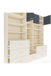 Hyperion Dolap 17 Raflı 6 Çekmeceli 3 Kapaklı 220x44x243 Aytaşı-Antrasit/Aytaşı