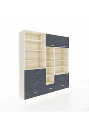 Hyperion Dolap 17 Raflı 6 Çekmeceli 3 Kapaklı 220x44x243 Aytaşı-Antrasit/Antrasit