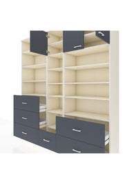 Hyperion Dolap 17 Raflı 6 Çekmeceli 3 Kapaklı 220x44x243 Aytaşı-Antrasit/Antrasit