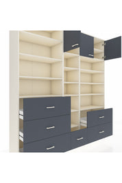 Hyperion Dolap 17 Raflı 6 Çekmeceli 3 Kapaklı 220x44x243 Aytaşı-Antrasit/Antrasit