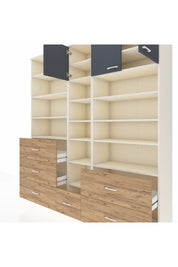 Hyperion Dolap 17 Raflı 6 Çekmeceli 3 Kapaklı 220x44x243 Aytaşı-Antrasit/Çam