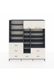 Hyperion Dolap 17 Raflı 6 Çekmeceli 3 Kapaklı 220x44x243 Antrasit-Aytaşı/Aytaşı