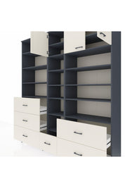 Hyperion Dolap 17 Raflı 6 Çekmeceli 3 Kapaklı 220x44x243 Antrasit-Aytaşı/Aytaşı